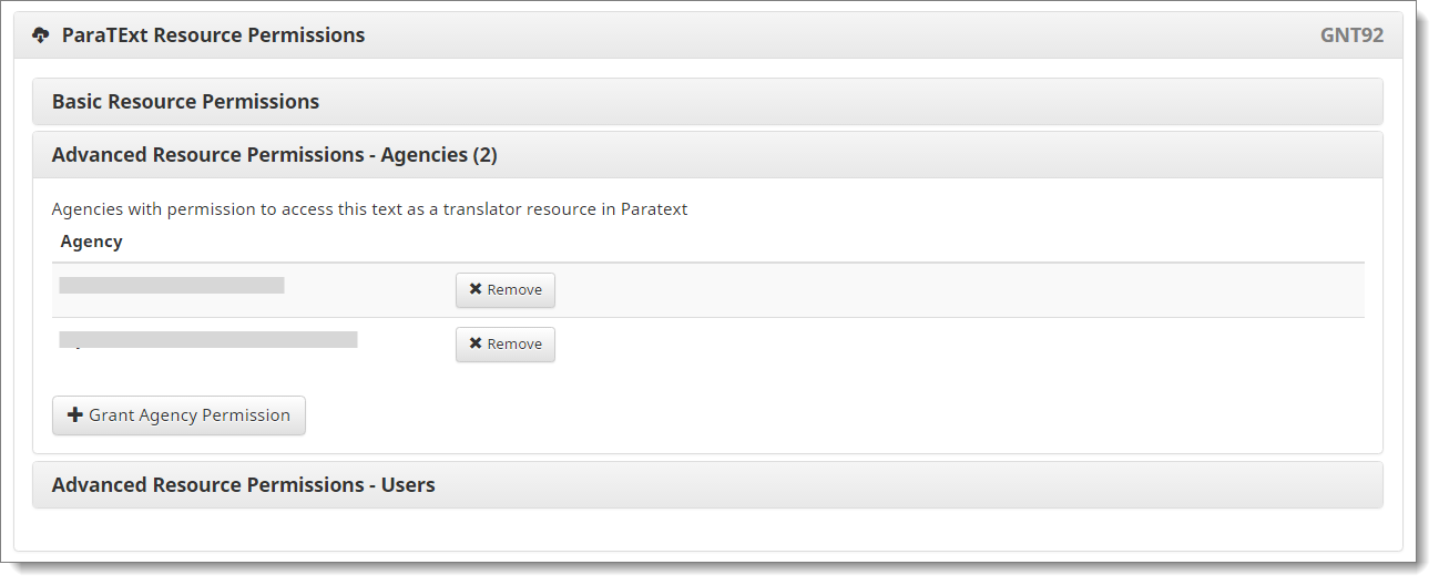 DBL ParaTExt resource permissions